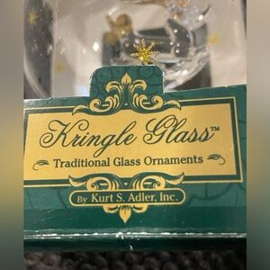 Kringle Glass Colour Changing Leaping Reindeer Ball Ornament